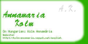 annamaria kolm business card